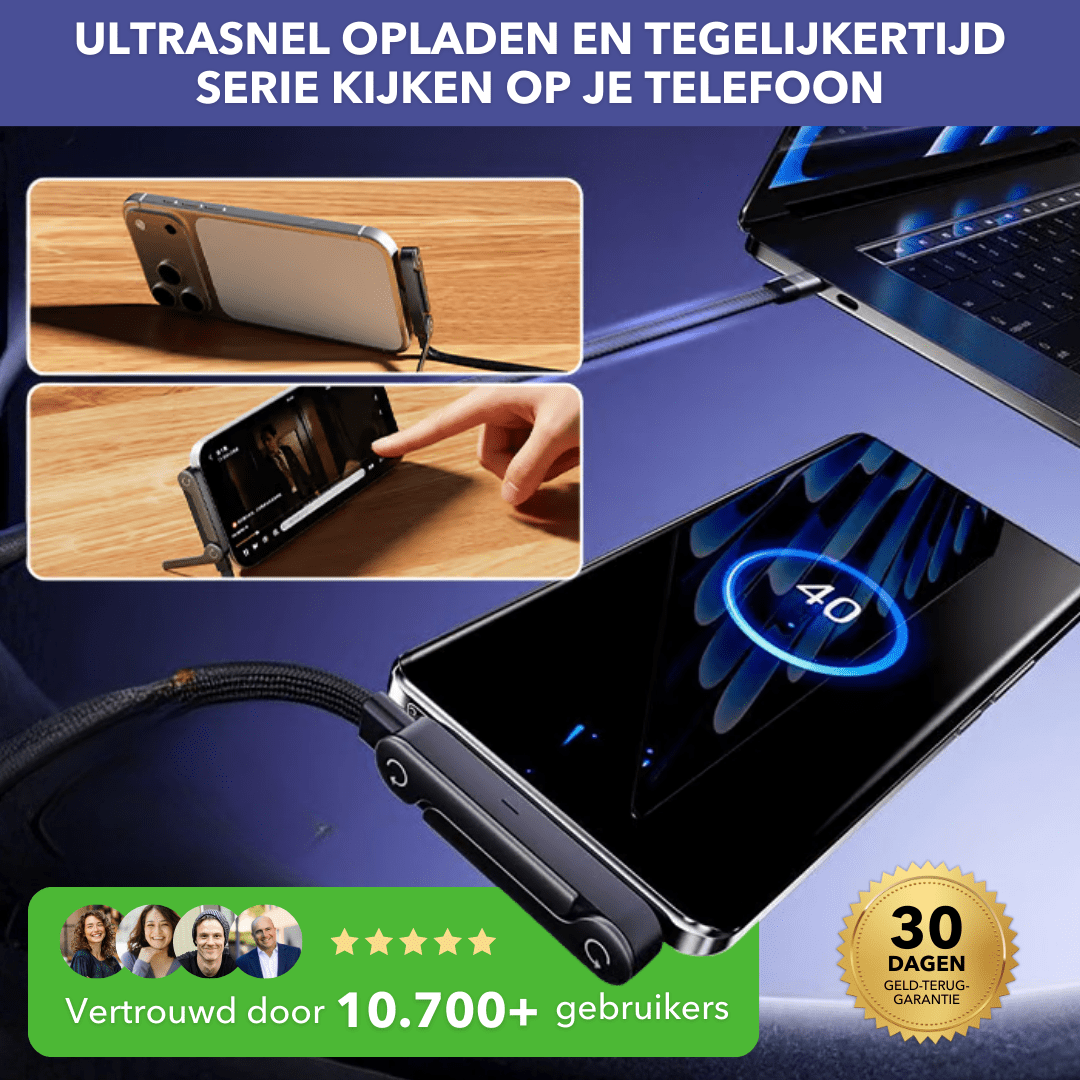 PowerStand™ | The strongest charging cable with an invisible stand