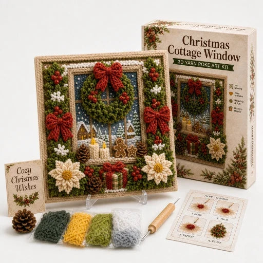 Pre-Punched 3D Christmas Yarn Art Kit