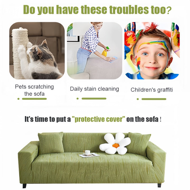 Premium Jacquard Sofa Cover - Anti-Scratch & Stretch