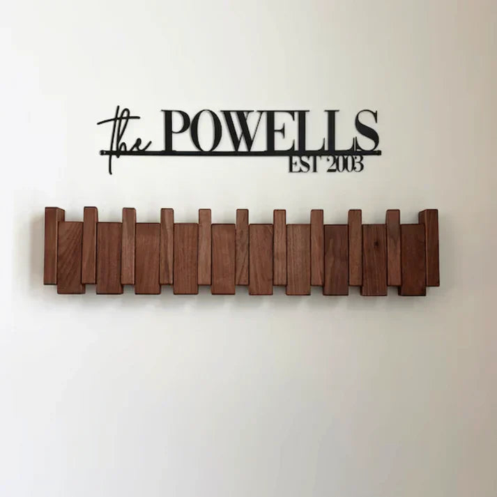 Primo Wooden Coat Rack | Unique Piano Key Design - Compact