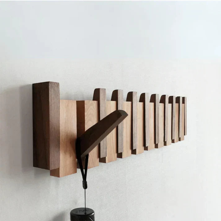 Primo Wooden Coat Rack | Unique Piano Key Design - Compact