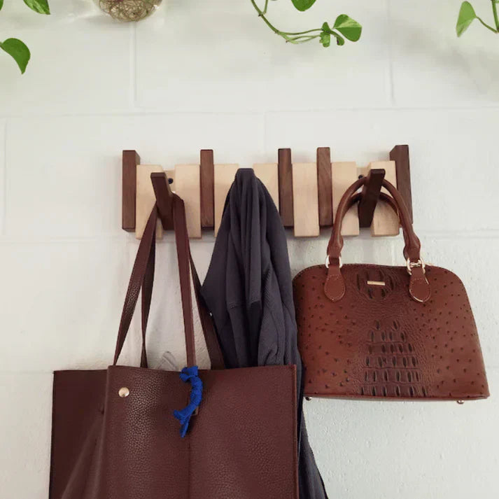 Primo Wooden Coat Rack | Unique Piano Key Design - Compact