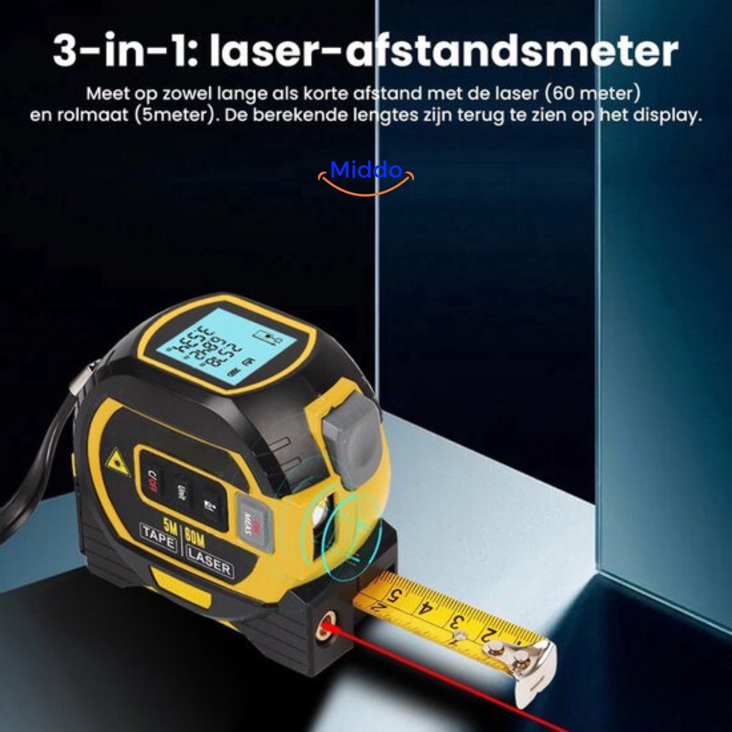 ProMeasure™ Digital Laser Tape Measure 3-in-1 - 40 or 60m Range!