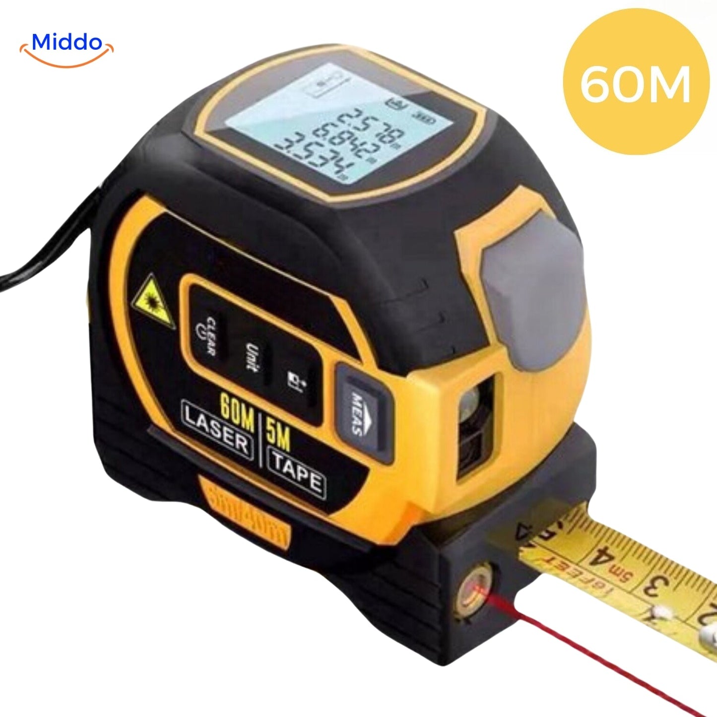 ProMeasure™ Digital Laser Tape Measure 3-in-1 - 40 or 60m Range!