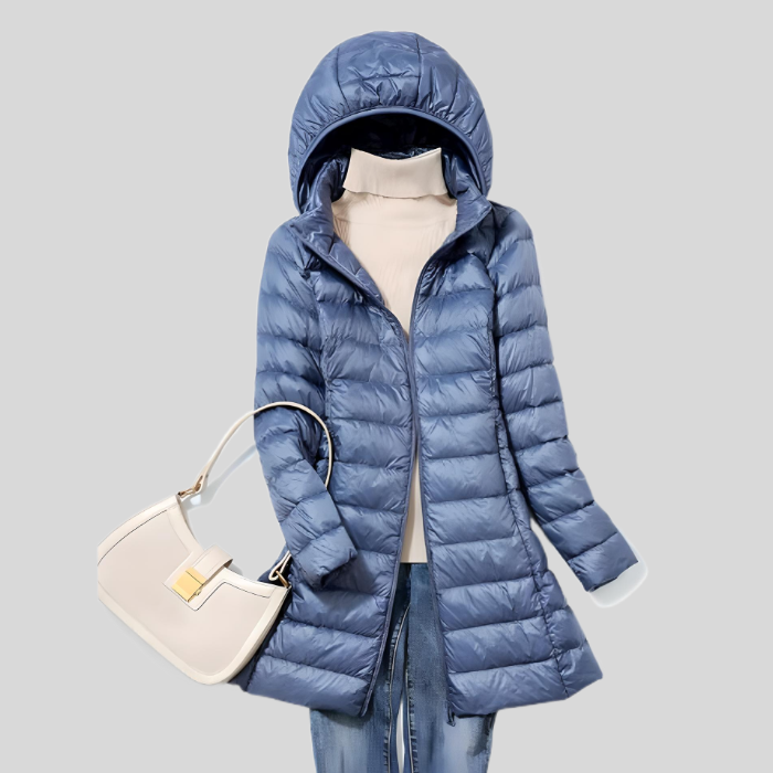 Puffer Winter Jacket with Zipper and Side Pockets