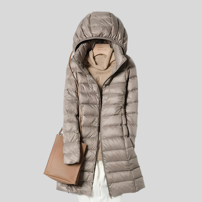 Puffer Winter Jacket with Zipper and Side Pockets