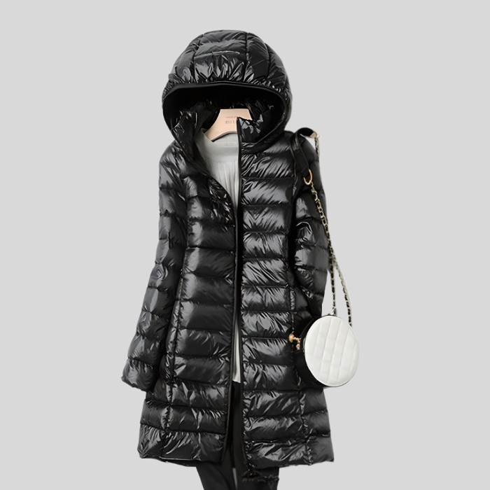 Puffer Winter Jacket with Zipper and Side Pockets