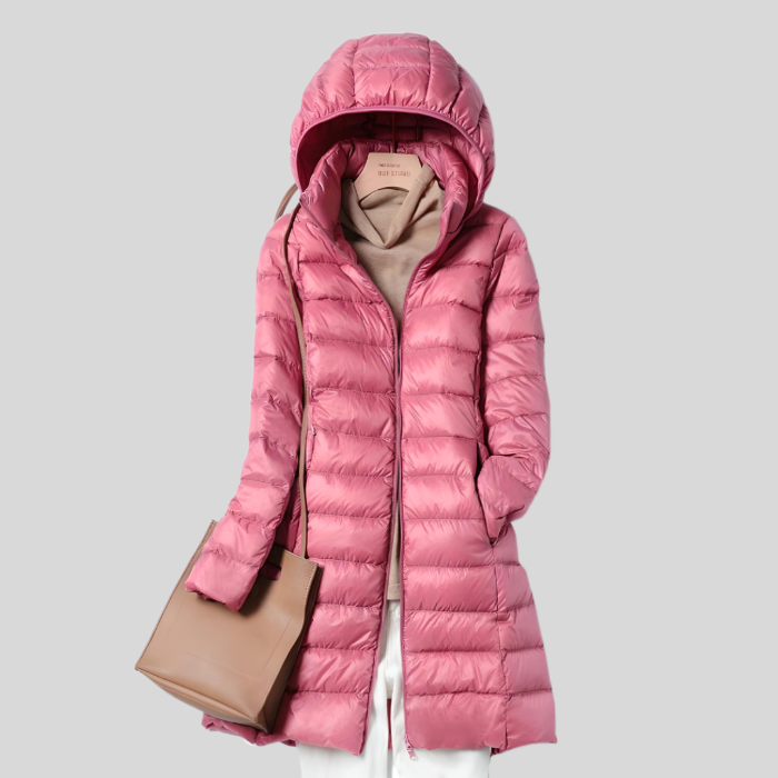 Puffer Winter Jacket with Zipper and Side Pockets