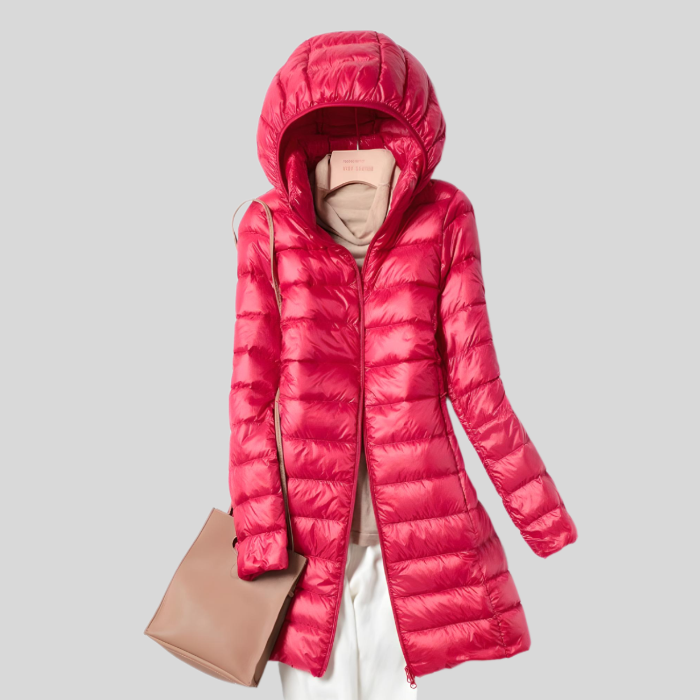 Puffer Winter Jacket with Zipper and Side Pockets