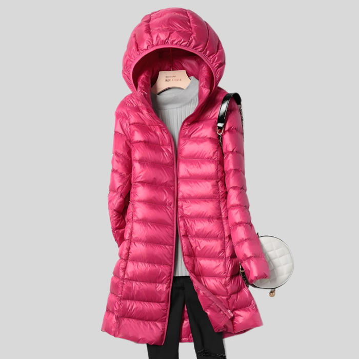 Puffer Winter Jacket with Zipper and Side Pockets