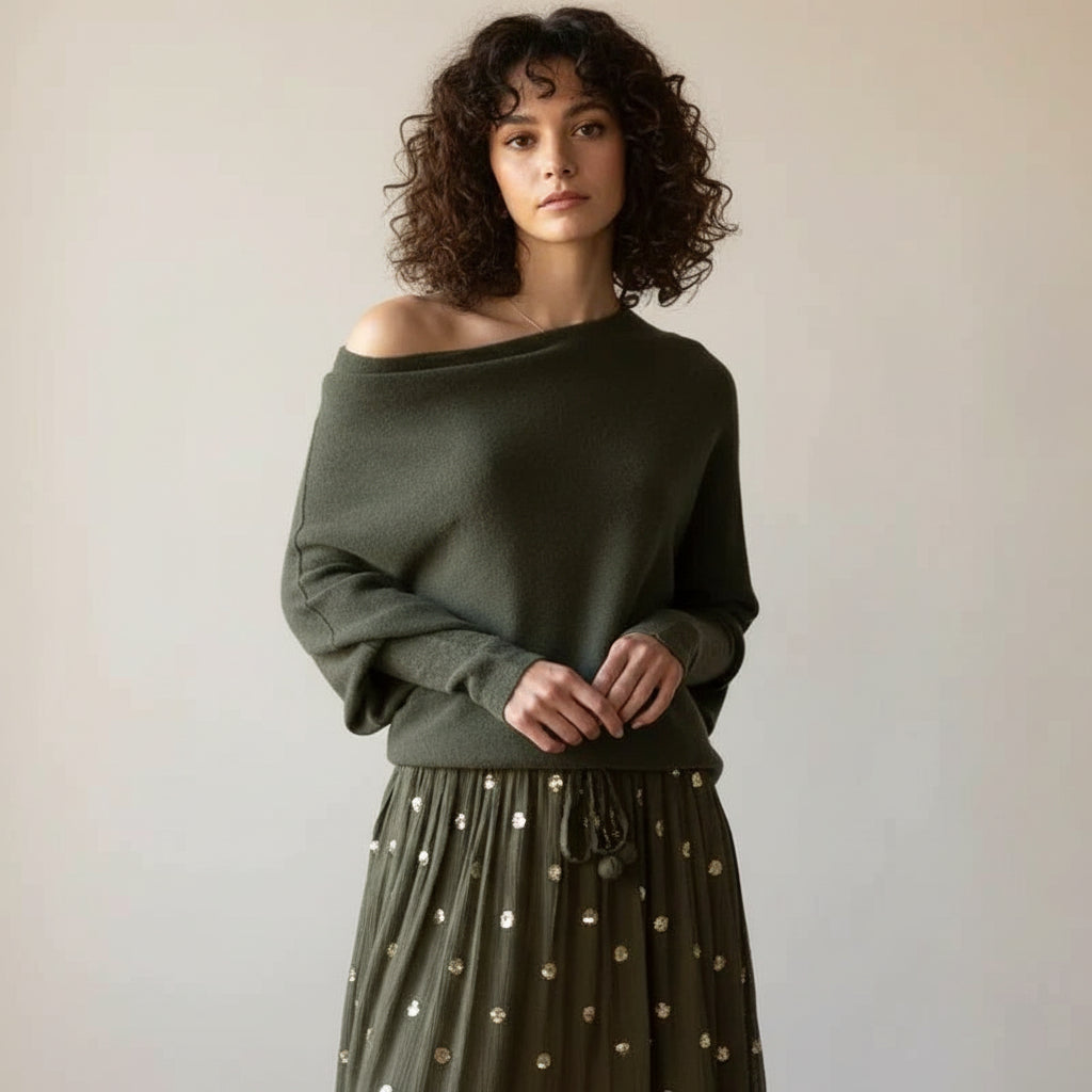 Oversized Wide Neck Sweater for Women