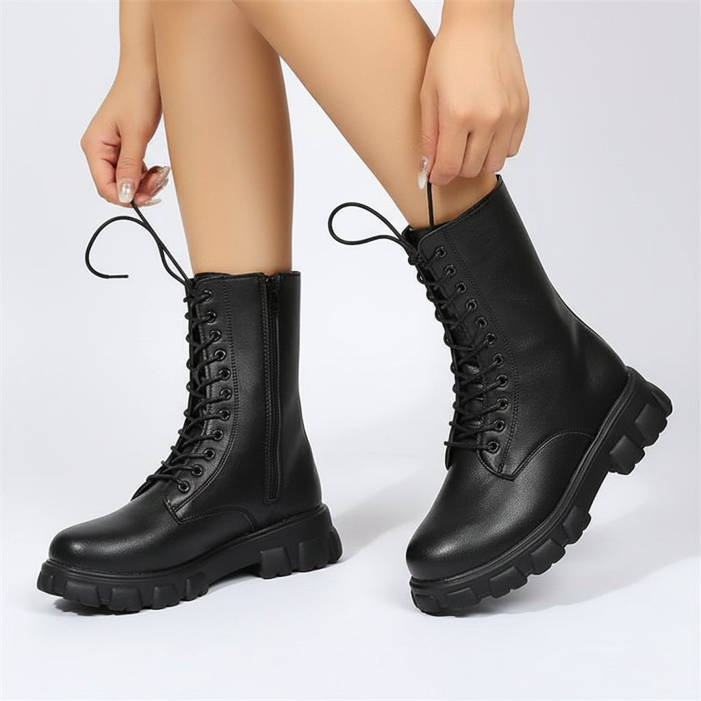 Lace-Up Platform Boots for Women