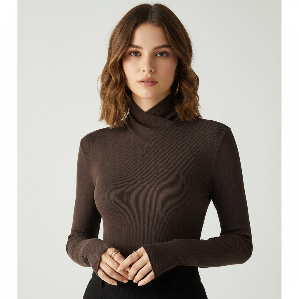 Fitted Turtleneck Sweater for Women 
