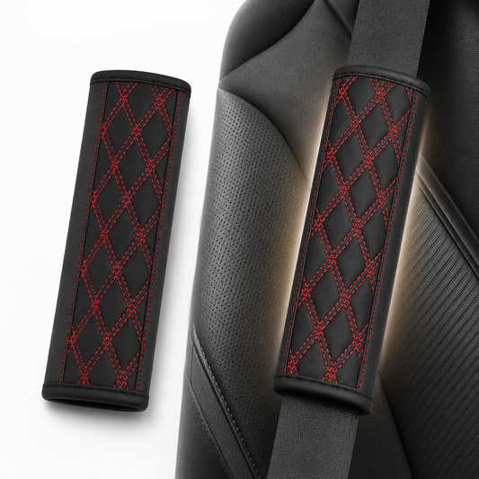 Quilted PU Leather Seat Belt Shoulder Pads