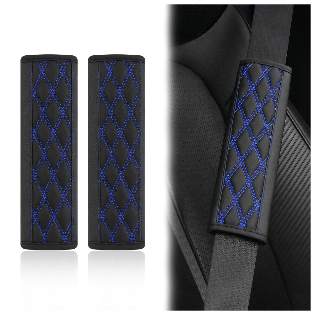 Quilted PU Leather Seat Belt Shoulder Pads
