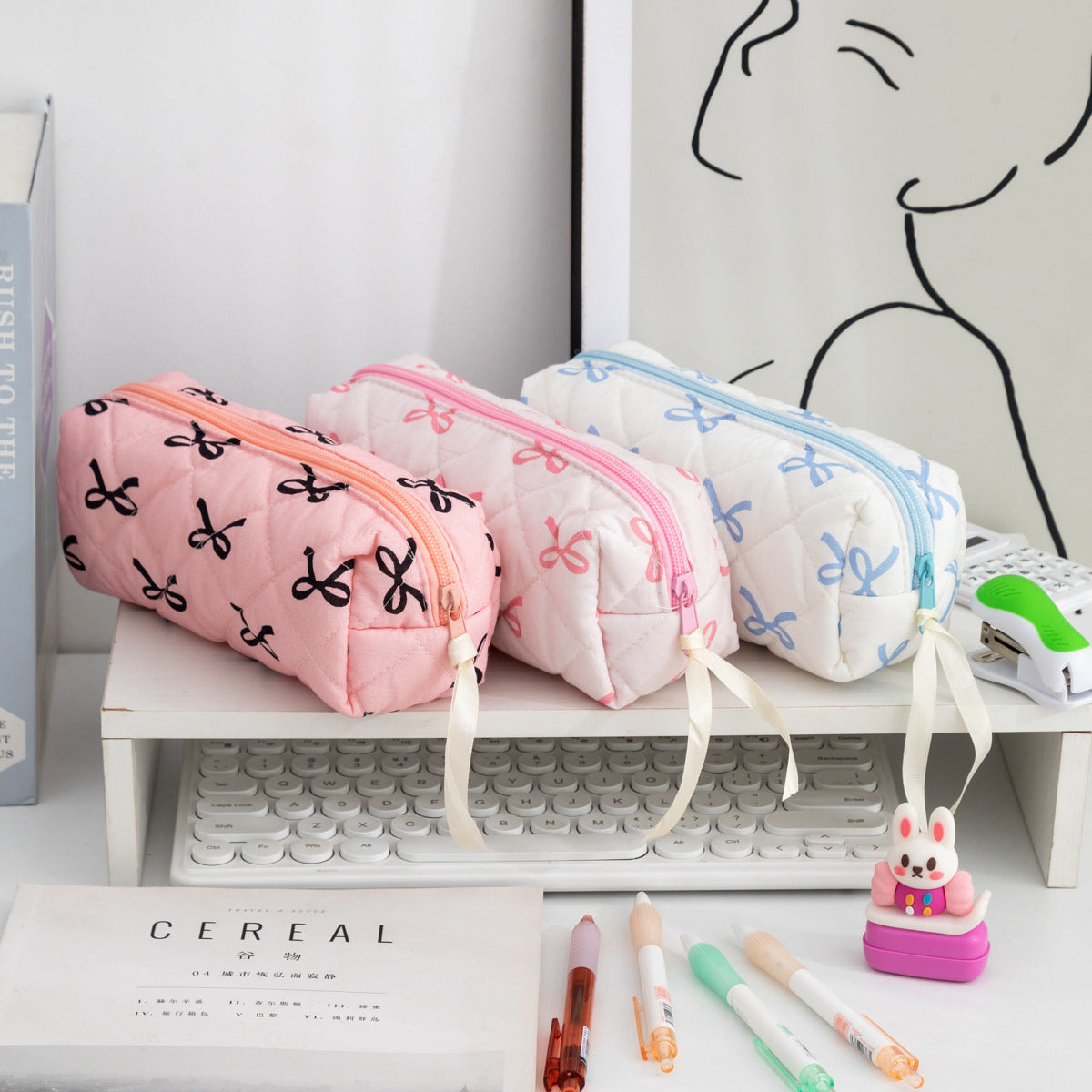 Quilted Scissors Print Pencil Case
