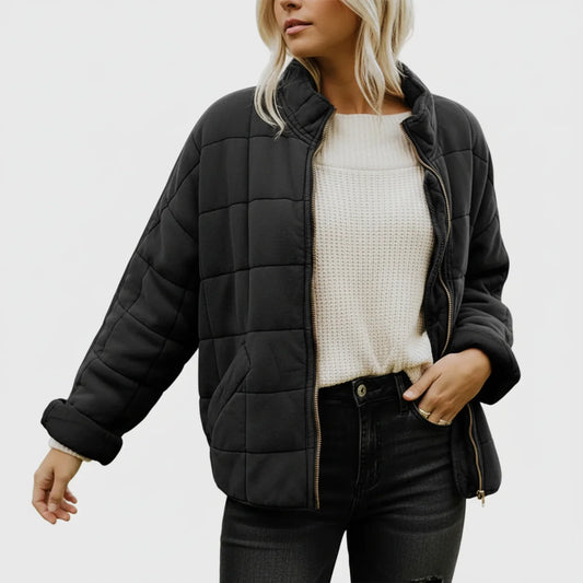 Quilted Bomber Jacket for Women AI replaced image
