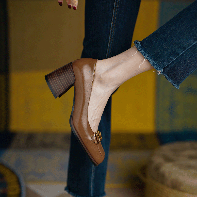 Image of Rachel | Women's Block Heel Slip-On Shoes