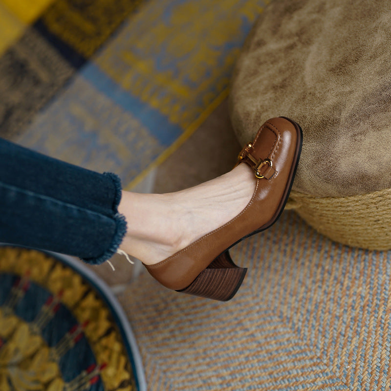 Image of Rachel | Women's Block Heel Slip-On Shoes