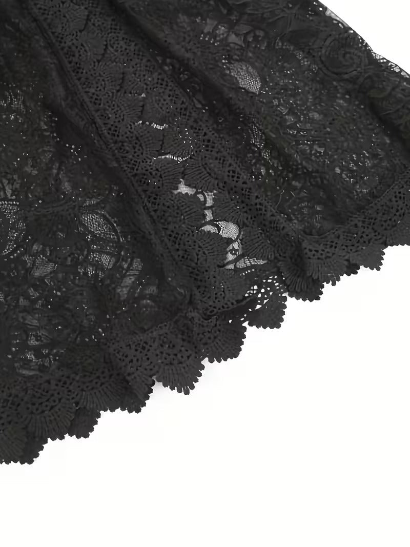 Image of Raegan | Women's V-Neck Lace Mini Dress