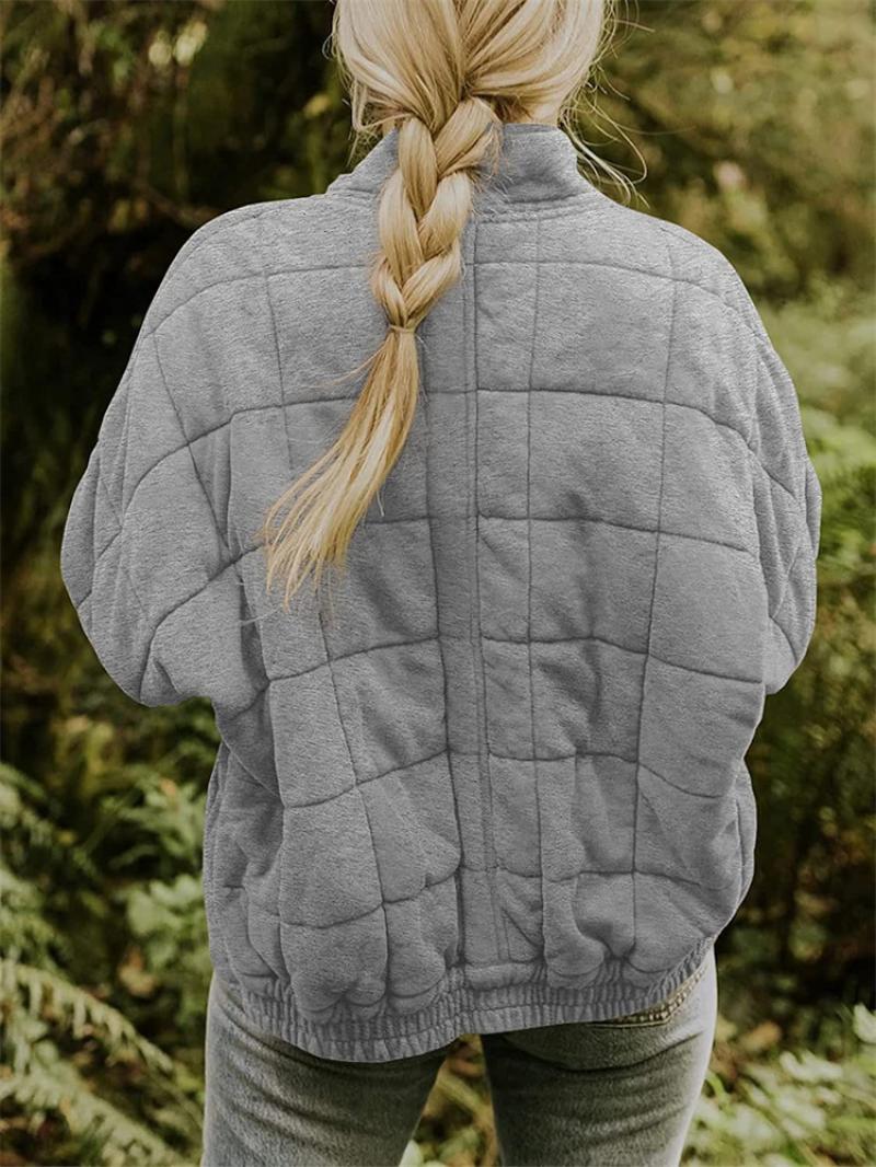 Image of Reba | Women's Quilted Bomber Zip-Up Jacket