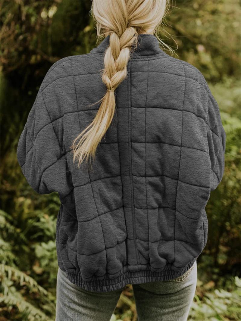 Image of Reba | Women's Quilted Bomber Zip-Up Jacket