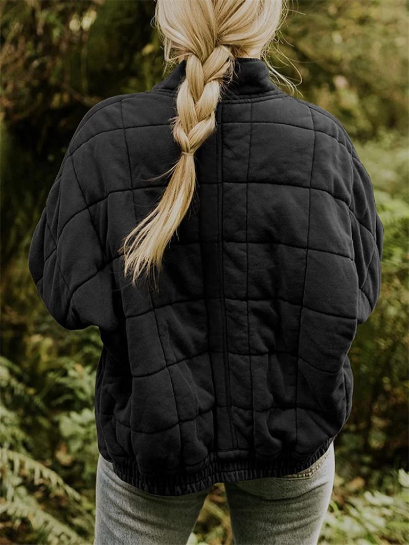 Image of Reba | Women's Quilted Bomber Zip-Up Jacket