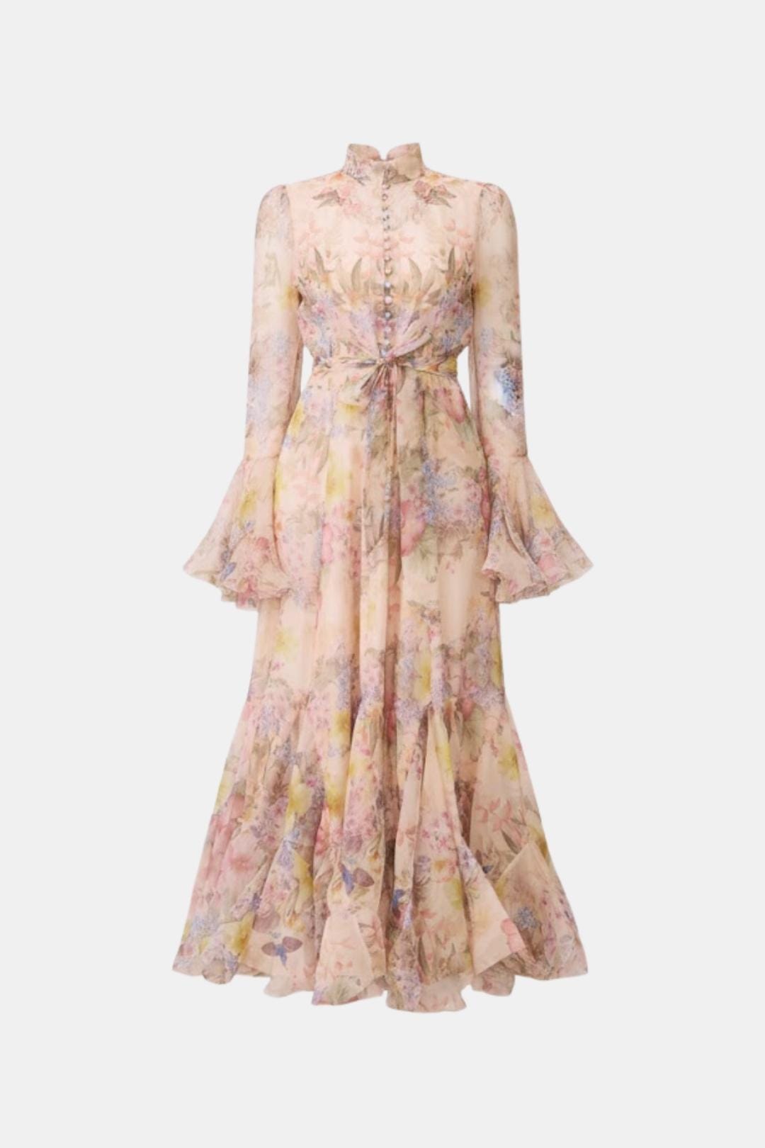 Image of Reba | Women's Ruffle Sleeve Maxi Dress