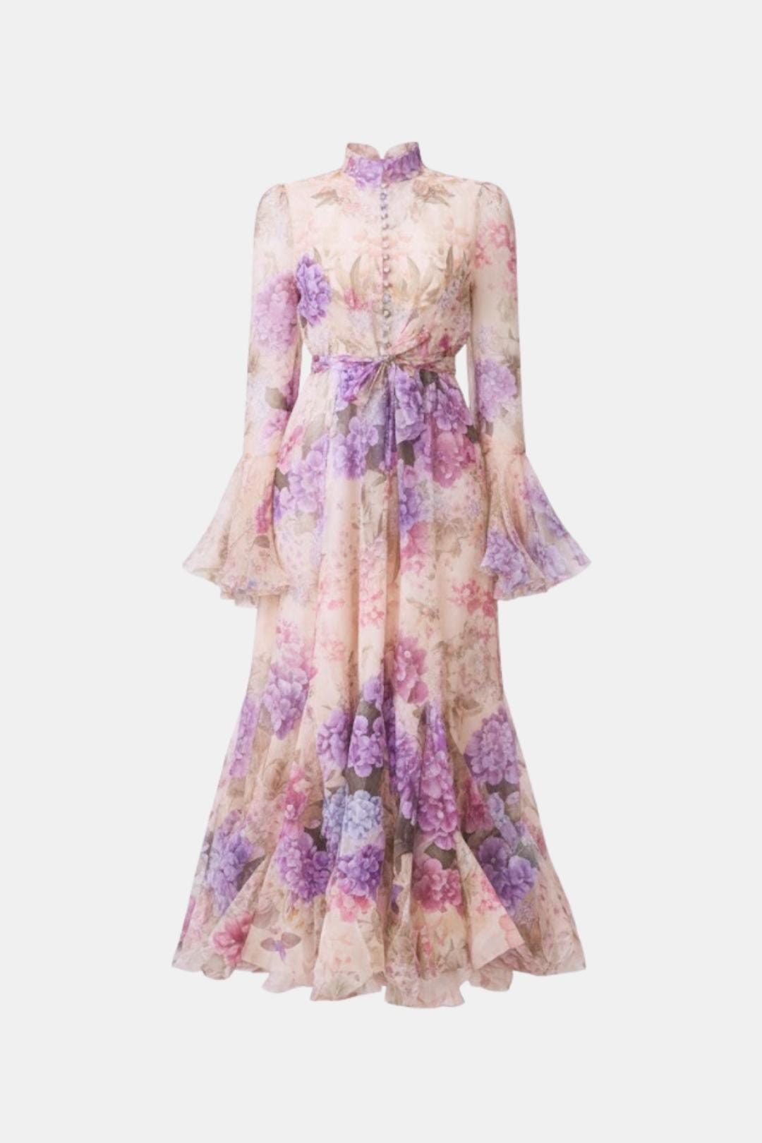 Image of Reba | Women's Ruffle Sleeve Maxi Dress