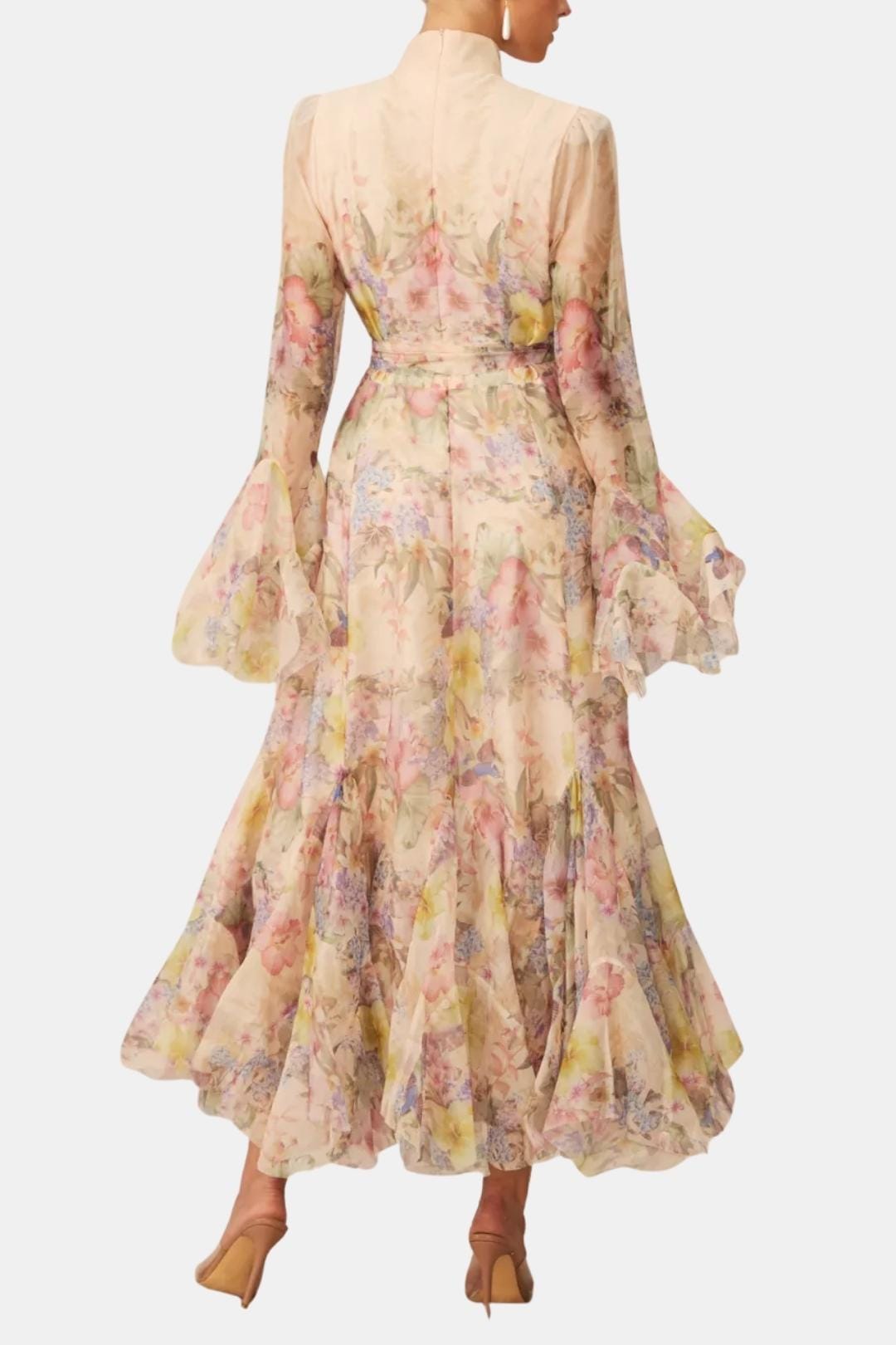 Image of Reba | Women's Ruffle Sleeve Maxi Dress