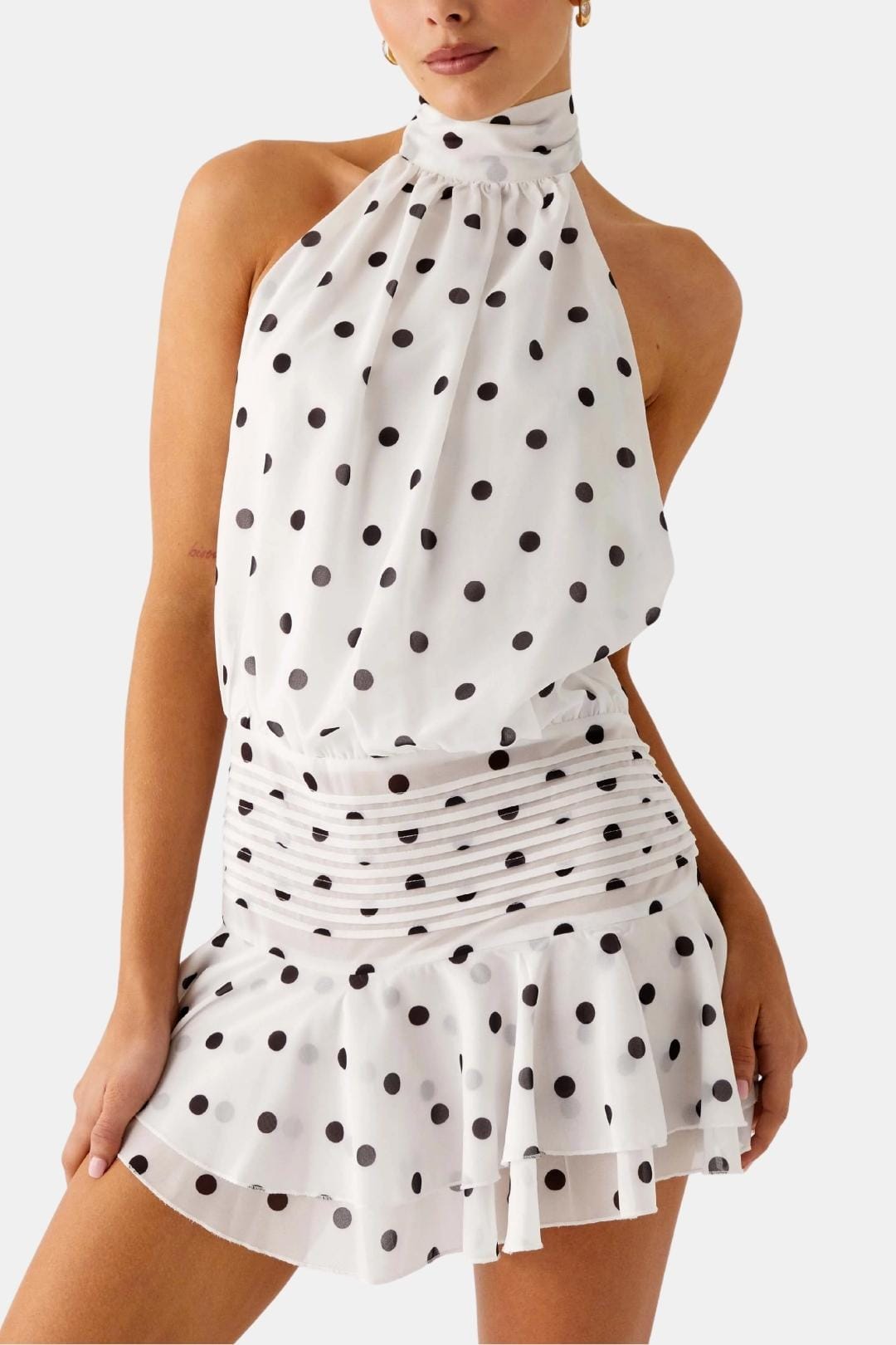 Image of Reba | Women's Sleeveless Halter Mini Dress