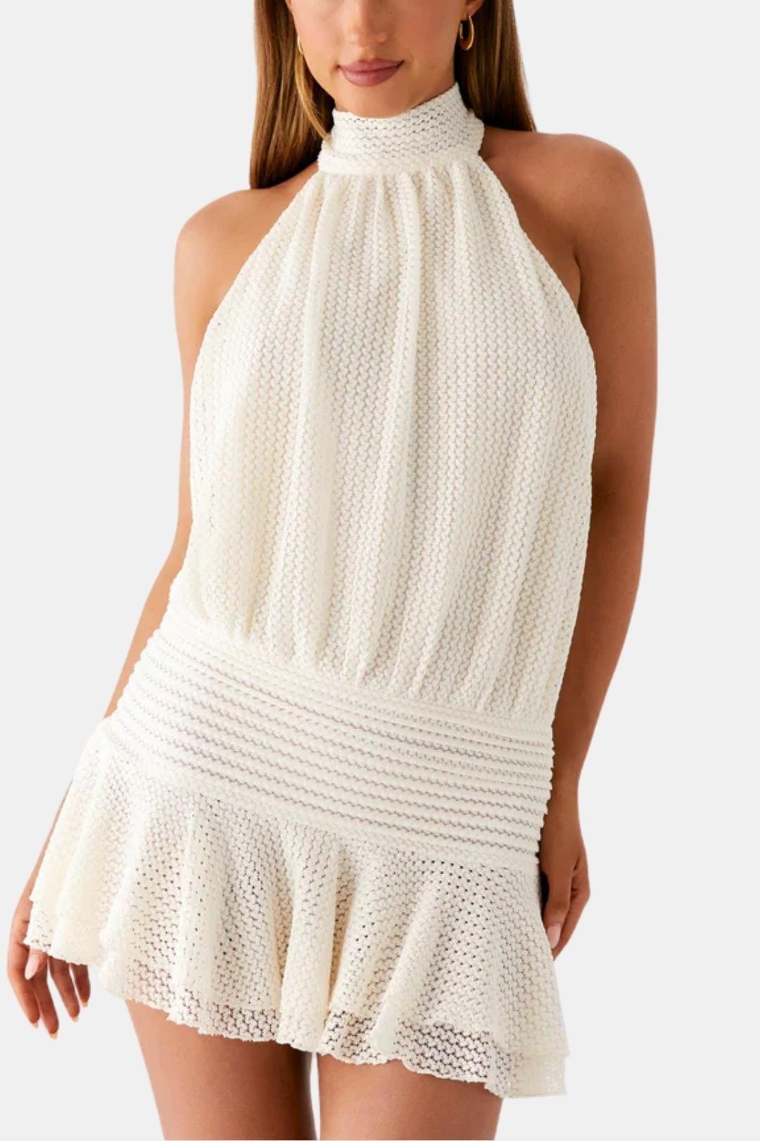 Image of Reba | Women's Sleeveless Halter Mini Dress