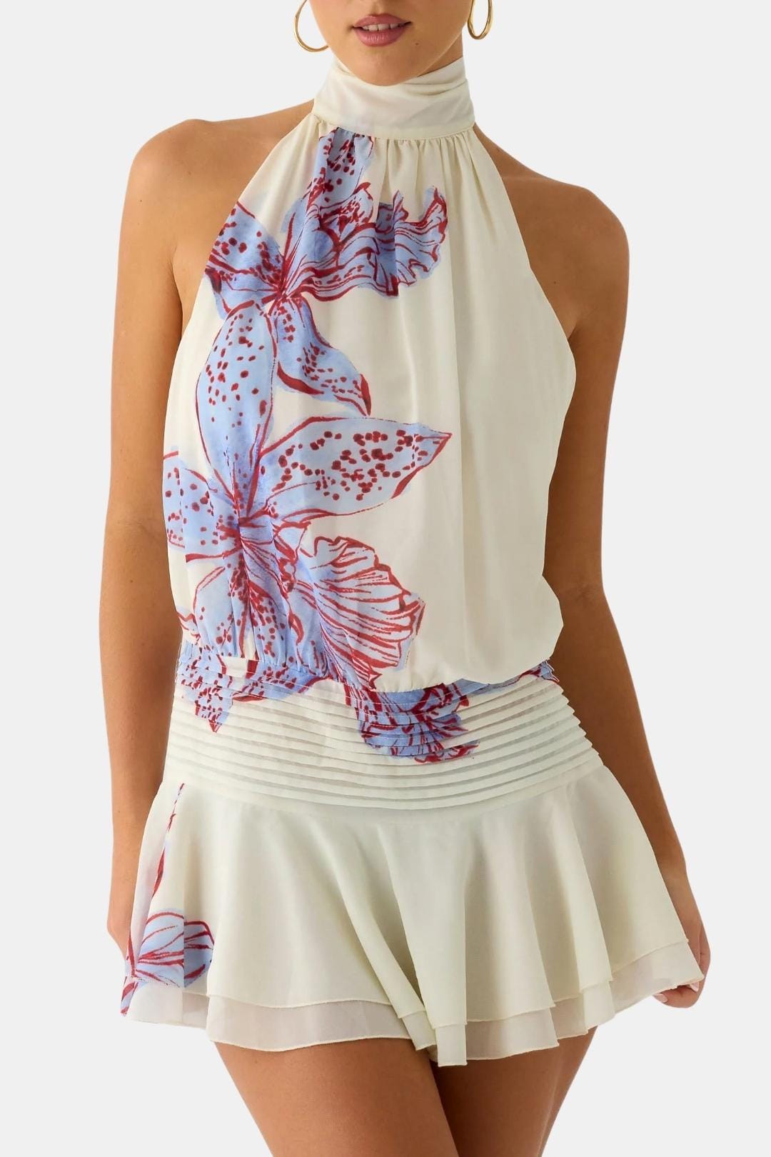 Image of Reba | Women's Sleeveless Halter Mini Dress