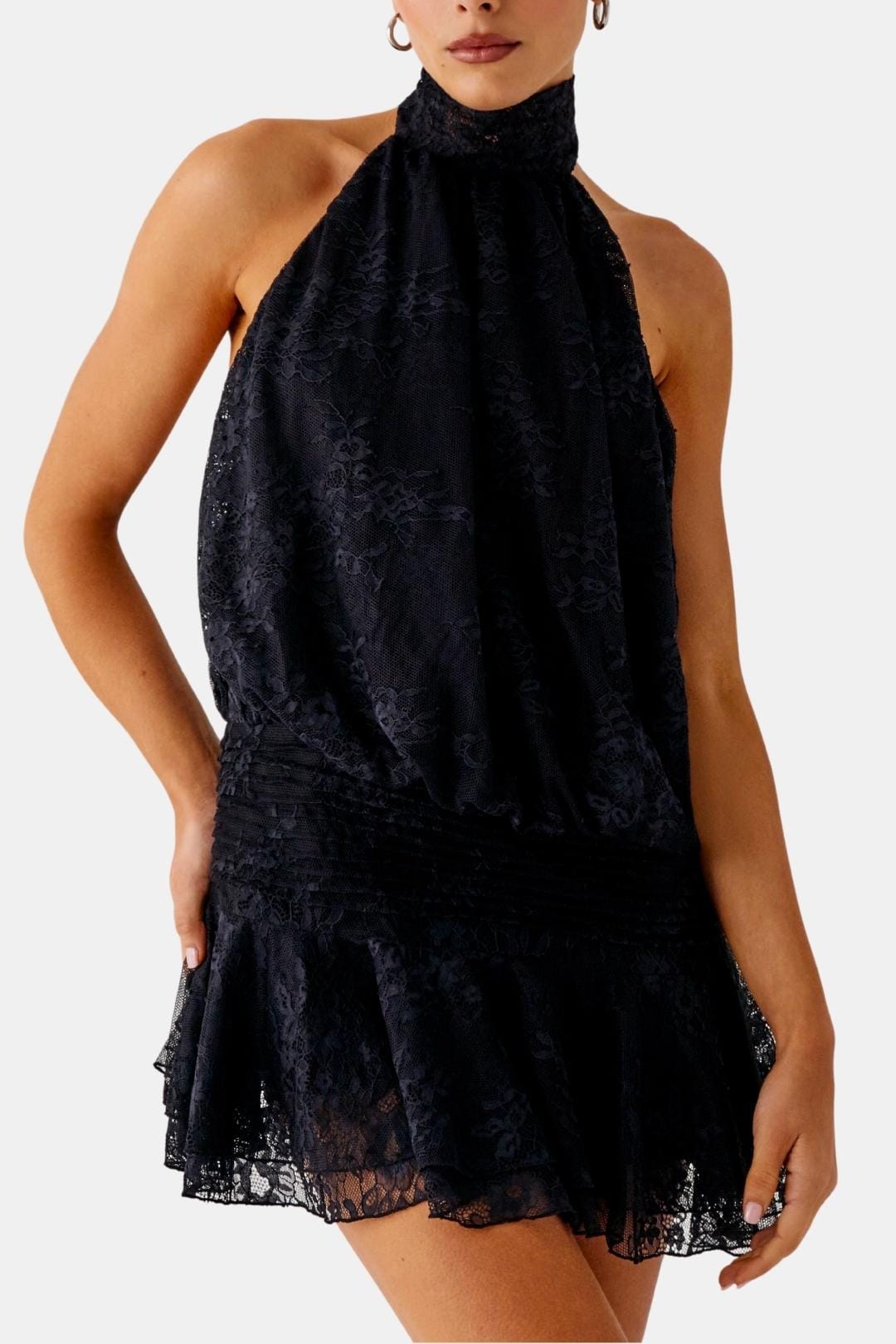 Image of Reba | Women's Sleeveless Halter Mini Dress