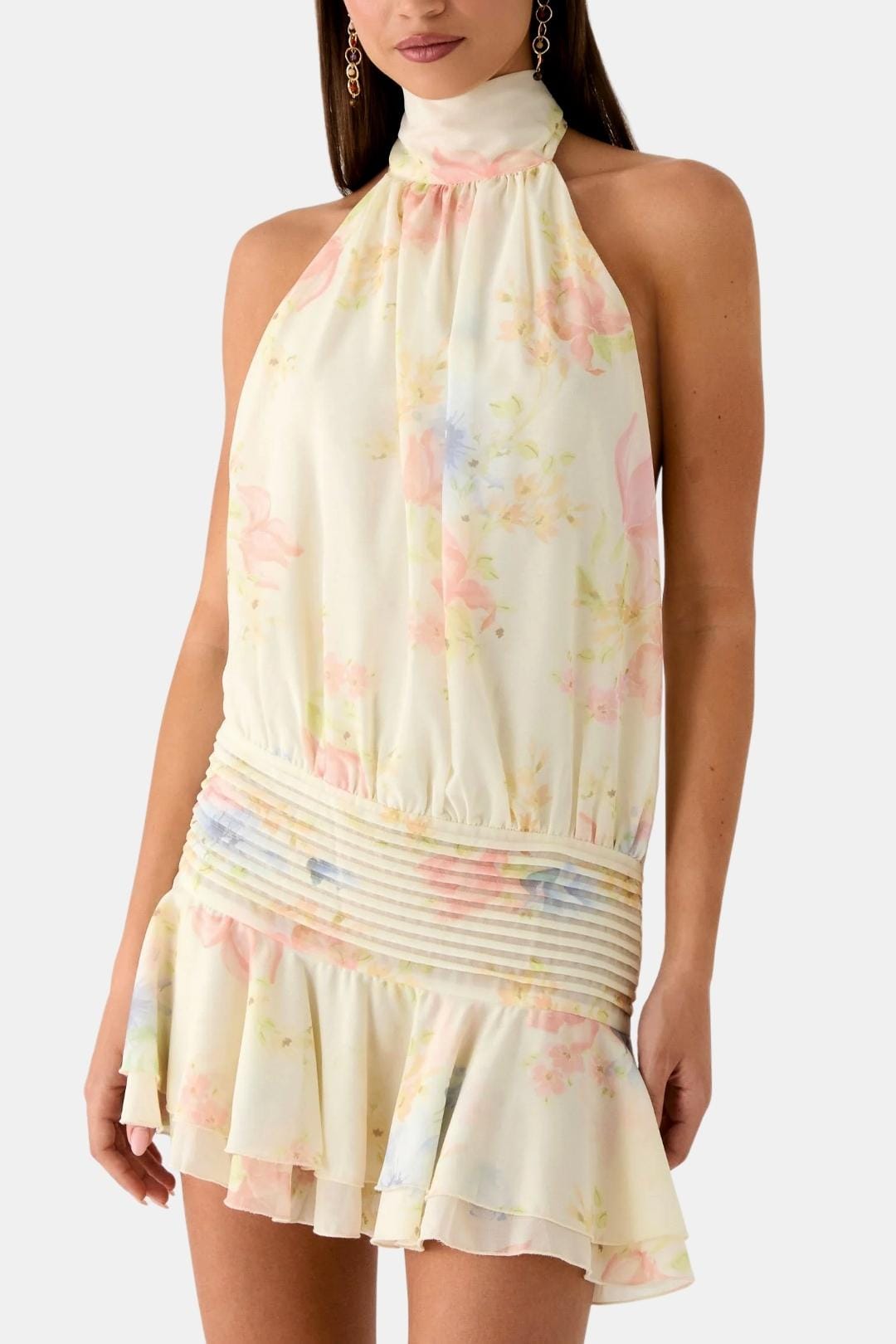 Image of Reba | Women's Sleeveless Halter Mini Dress
