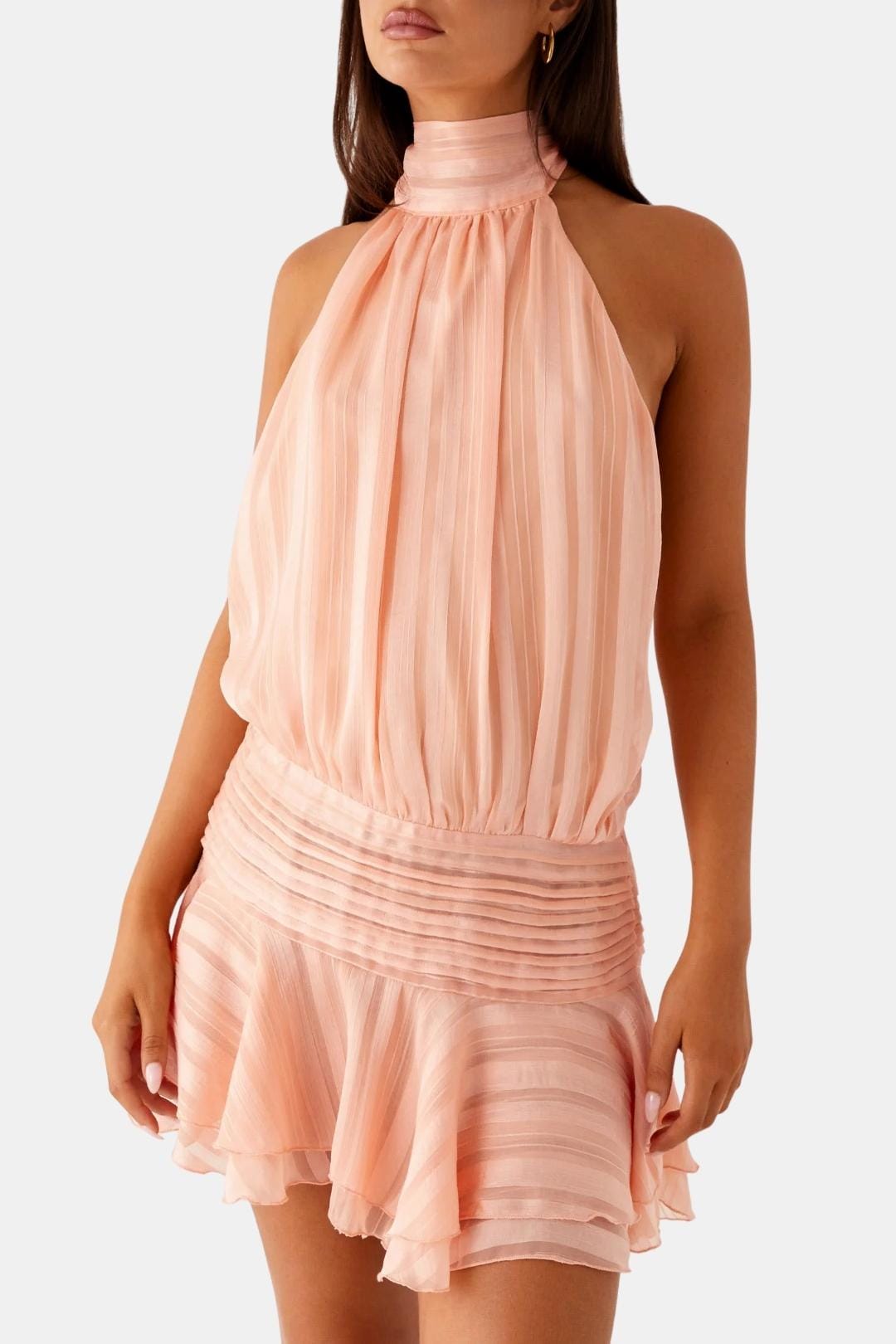 Image of Reba | Women's Sleeveless Halter Mini Dress