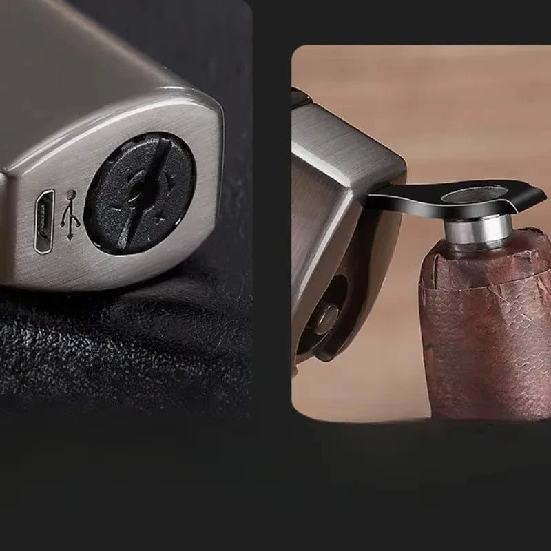 Rechargeable Triple Jet Flame Lighter with Touch Activation
