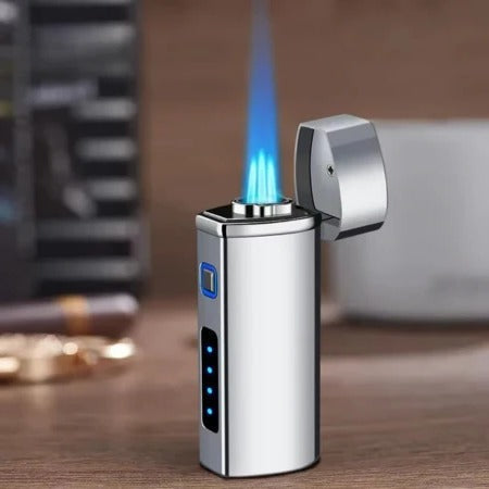 Rechargeable Triple Jet Flame Lighter with Touch Activation