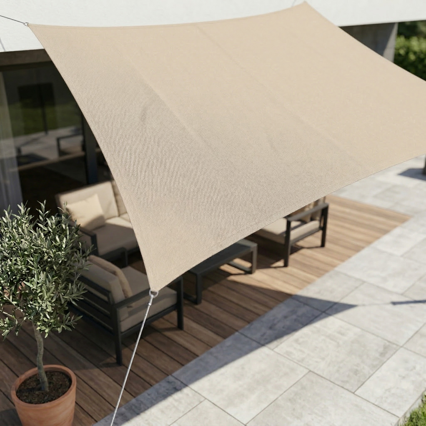Rectangular Sun Shade Waterproof | Waterproof Outdoor Fabric | UV Protection | SkyCover