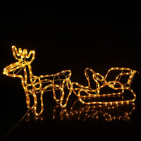 Reindeer and Sleigh with LED Lights - 120 cm