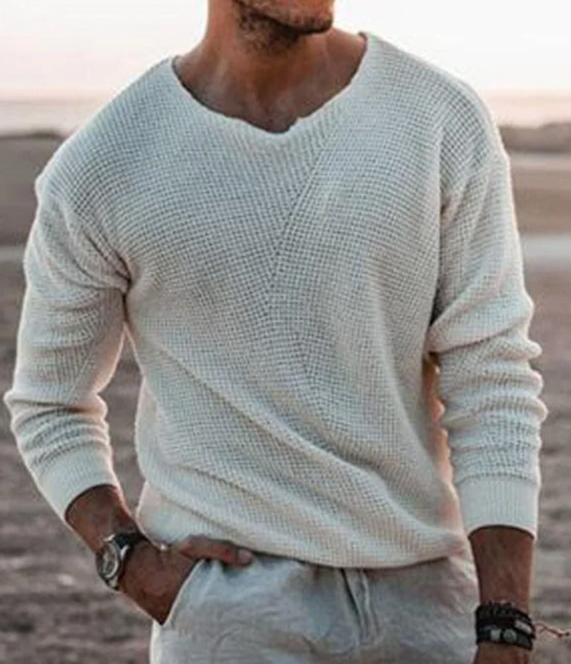 Relaxed Fit Long-Sleeve Sweater