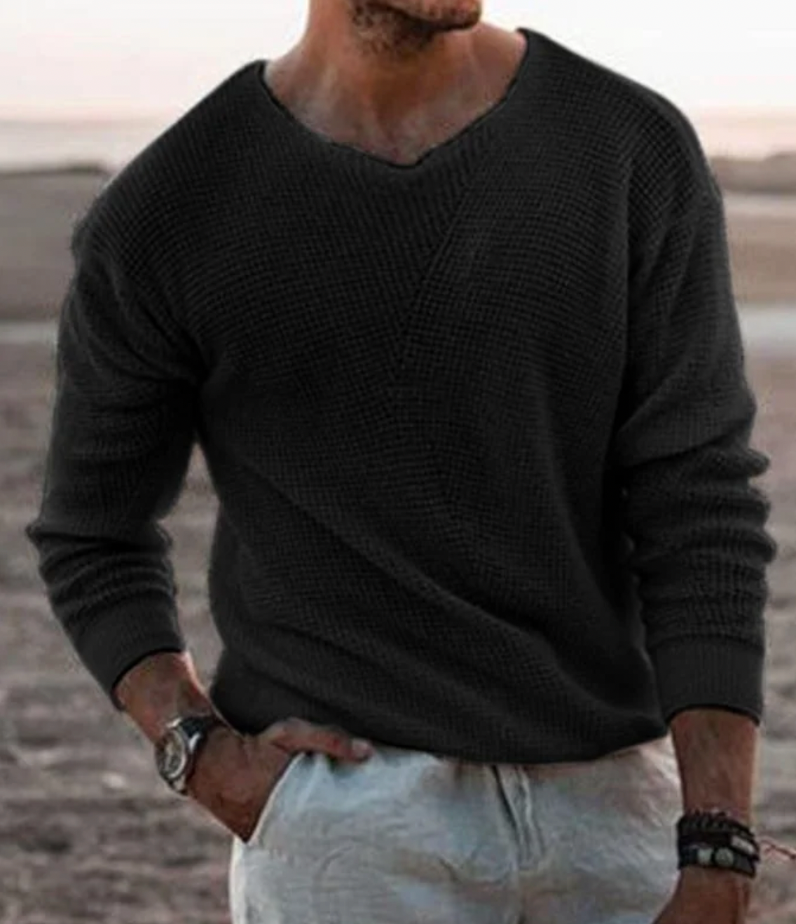 Relaxed Fit Long-Sleeve Sweater