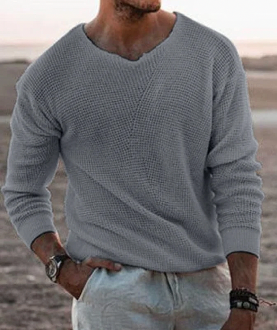 Relaxed Fit Long-Sleeve Sweater