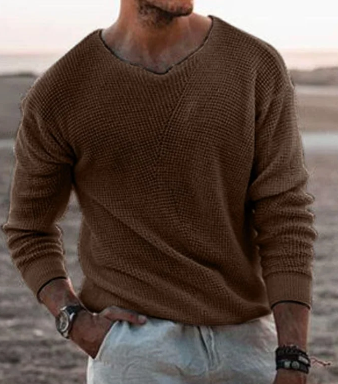 Relaxed Fit Long-Sleeve Sweater