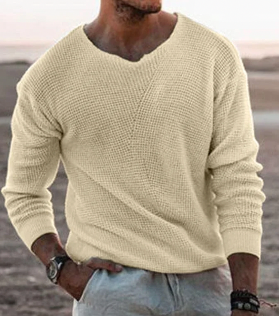 Relaxed Fit Long-Sleeve Sweater