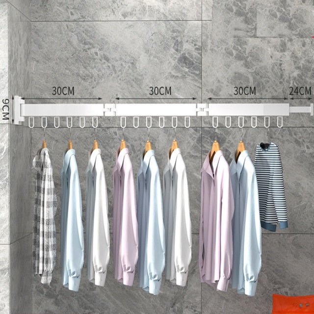 Retractable Clothes Dryer, Foldable Clothes Hanger, Wall Mount