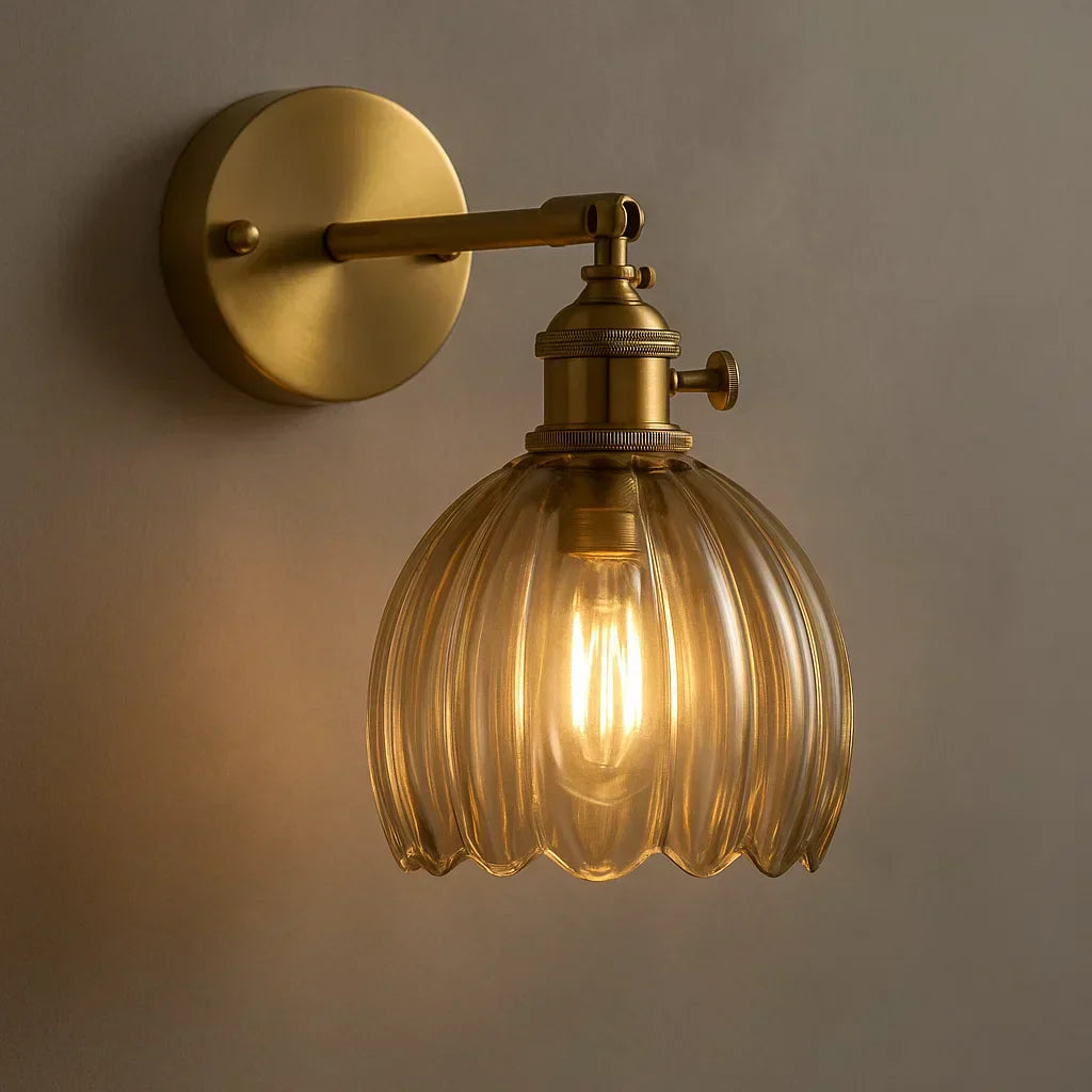 Retro Wall Lamp | Glass Tulip Design | Elegant Lighting