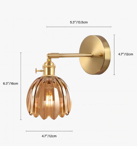 Retro Wall Lamp | Glass Tulip Design | Elegant Lighting