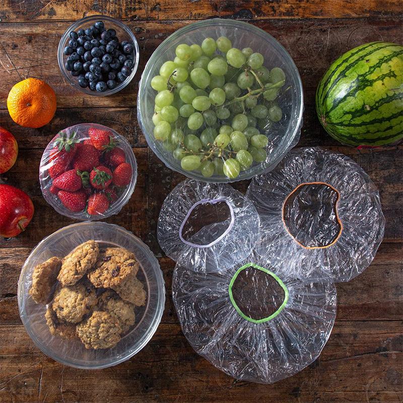 Reusable Elastic Food Storage Covers - 100 Pcs