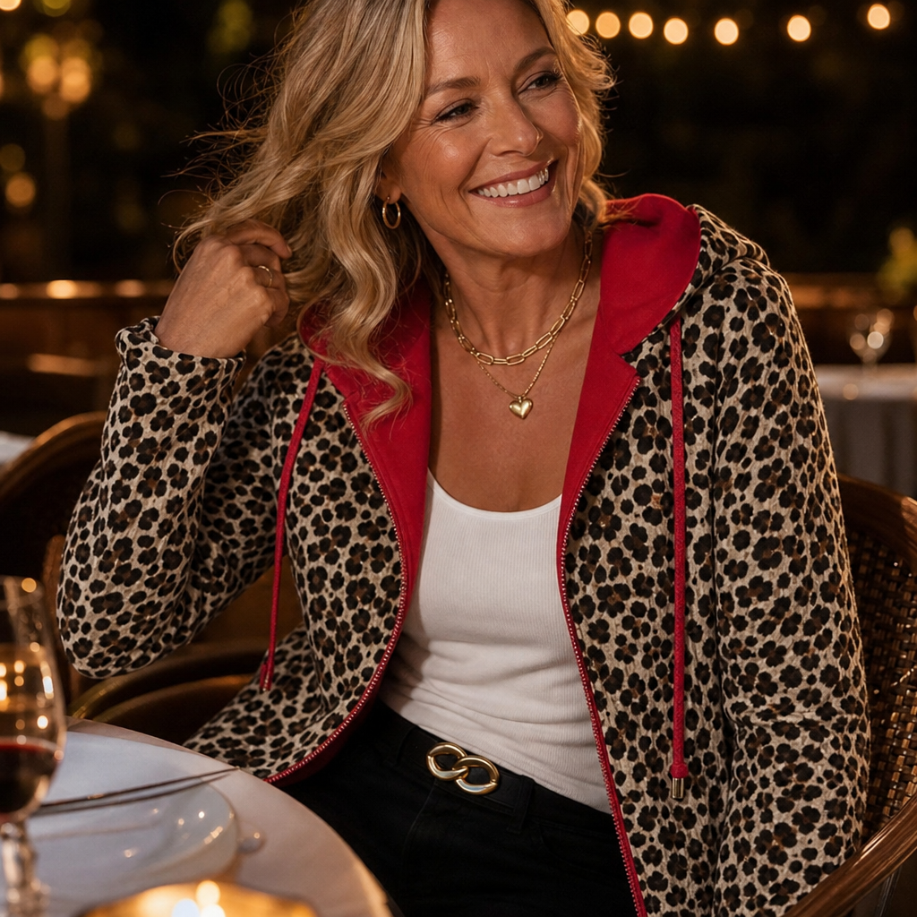 Reversible Leopard Print Hooded Coat